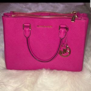 Michael Kors fuschsia bag satchel new
